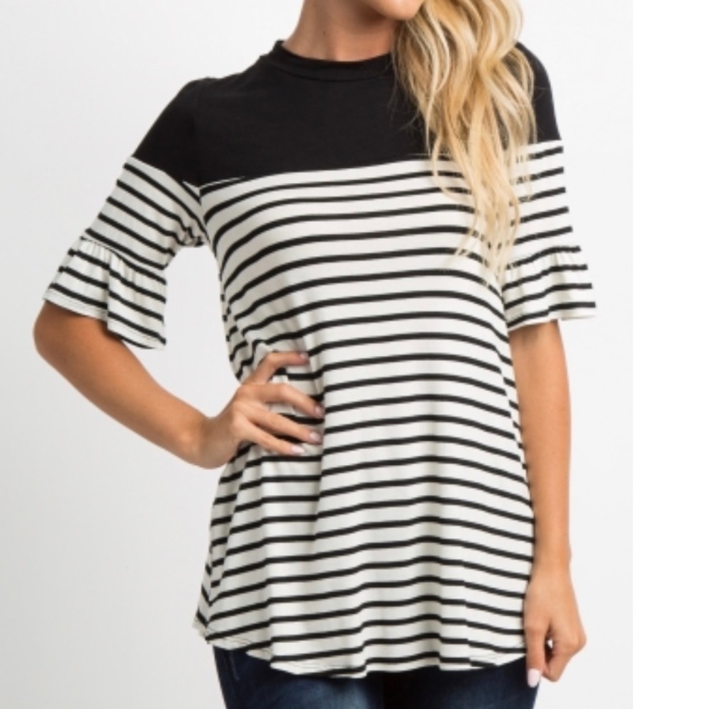 Black and white striped color block